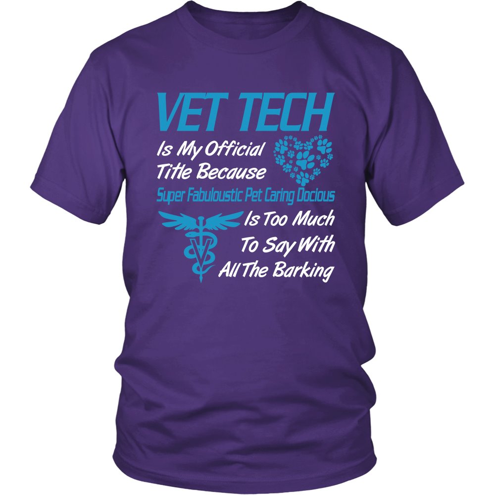 Proud Vet Tech T-shirt teelaunch District Unisex Shirt Purple S