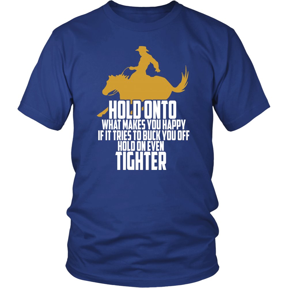 Horses Make You Happy! T-shirt teelaunch District Unisex Shirt Royal Blue S