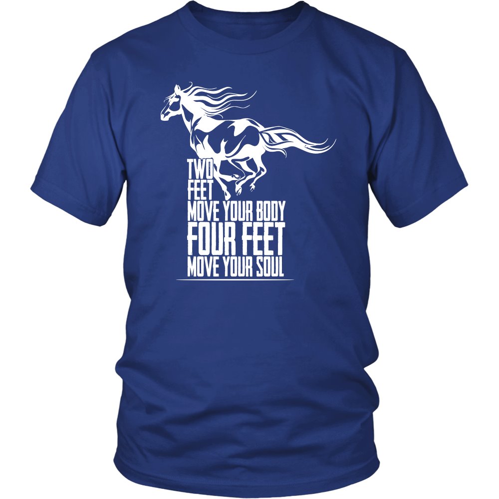 Two Feet Move Your Body, Four Feet Move Your Soul! T-shirt teelaunch District Unisex Shirt Royal Blue S