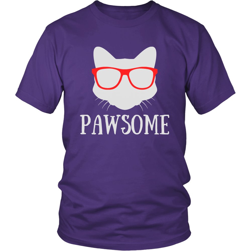 Pawsome T-shirt teelaunch District Unisex Shirt Purple S