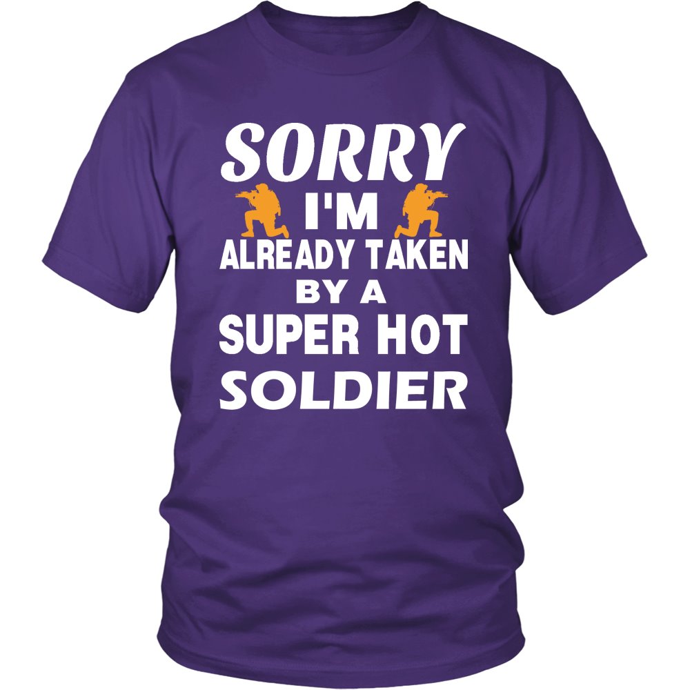 Love A Super Hot Soldier T-shirt teelaunch District Unisex Shirt Purple S