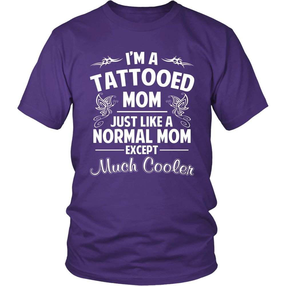 I'm A Tattooed Mom T-shirt teelaunch District Unisex Shirt Purple S