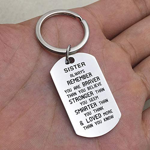 Sister/Brother Keychain - Remember You are Braver Than You Believe Keychain GrindStyle