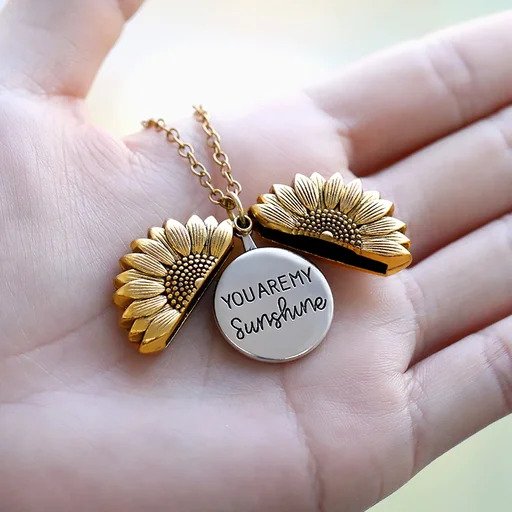 You Are My Sunshine Sunflower Necklace GrindStyle