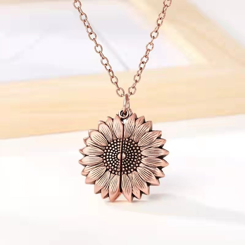 You Are My Sunshine Sunflower Necklace GrindStyle