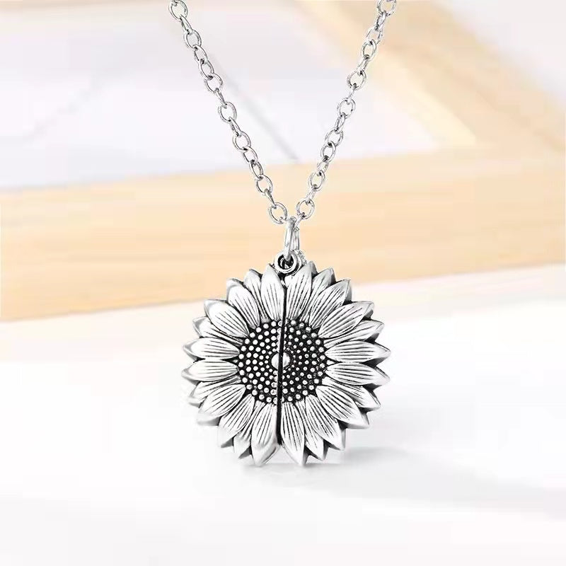 You Are My Sunshine Sunflower Necklace GrindStyle