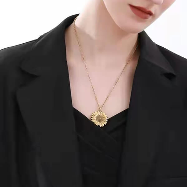 You Are My Sunshine Sunflower Necklace GrindStyle