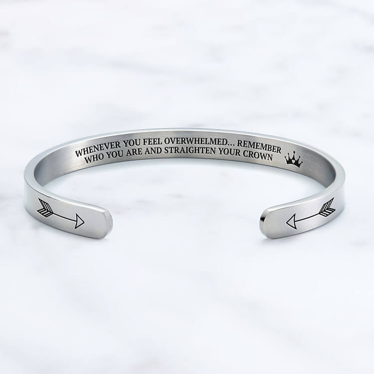 Straighten Your Crown Inspirational Cuff Bracelet bracelets GrindStyle You Silver