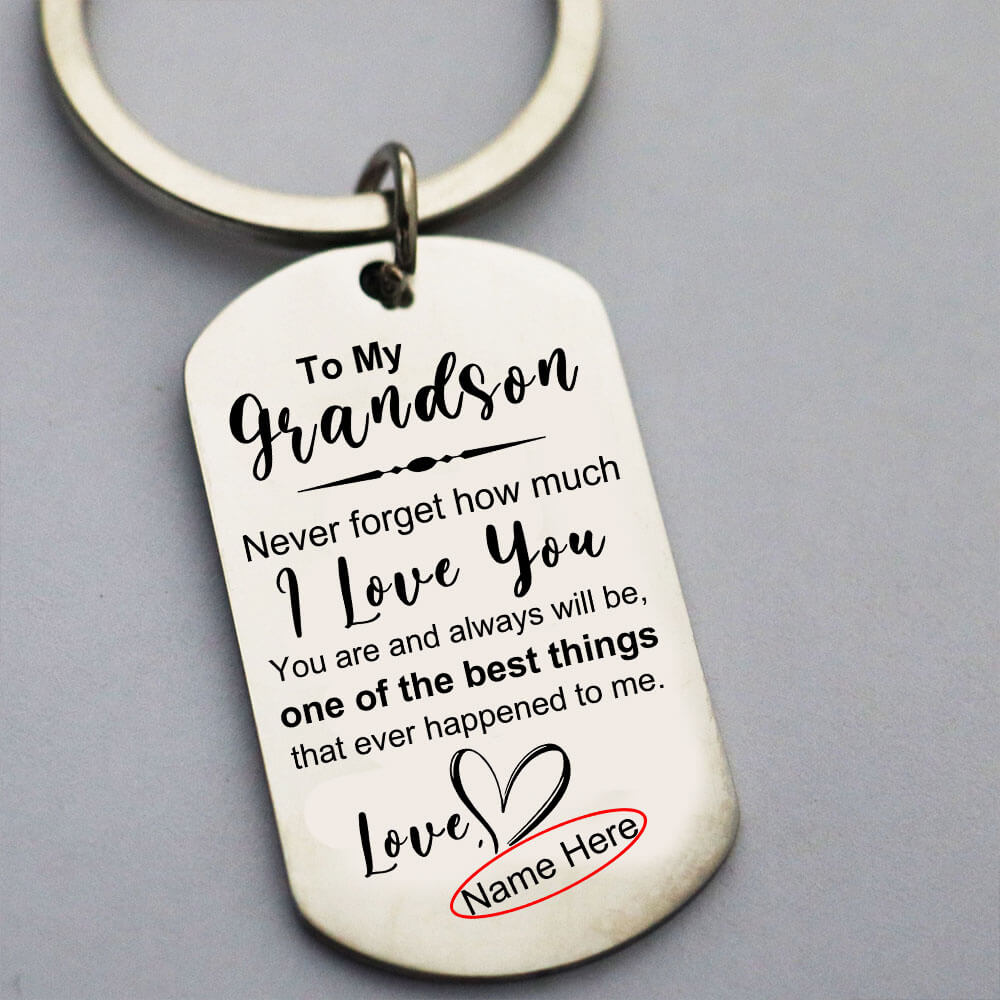 Personalized To My Grandson/Granddaughter Keychain - Never Forget