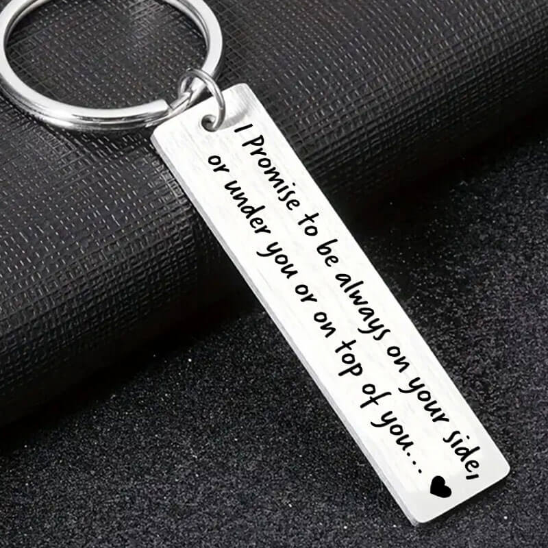 I Promise To Be Always On Your Side Funny Keychain for Couple