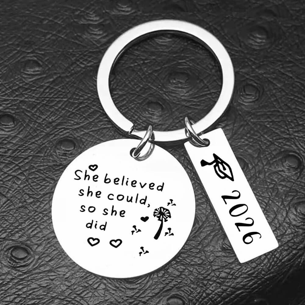 She believed she could so she did - 2026 Graduation Keychain