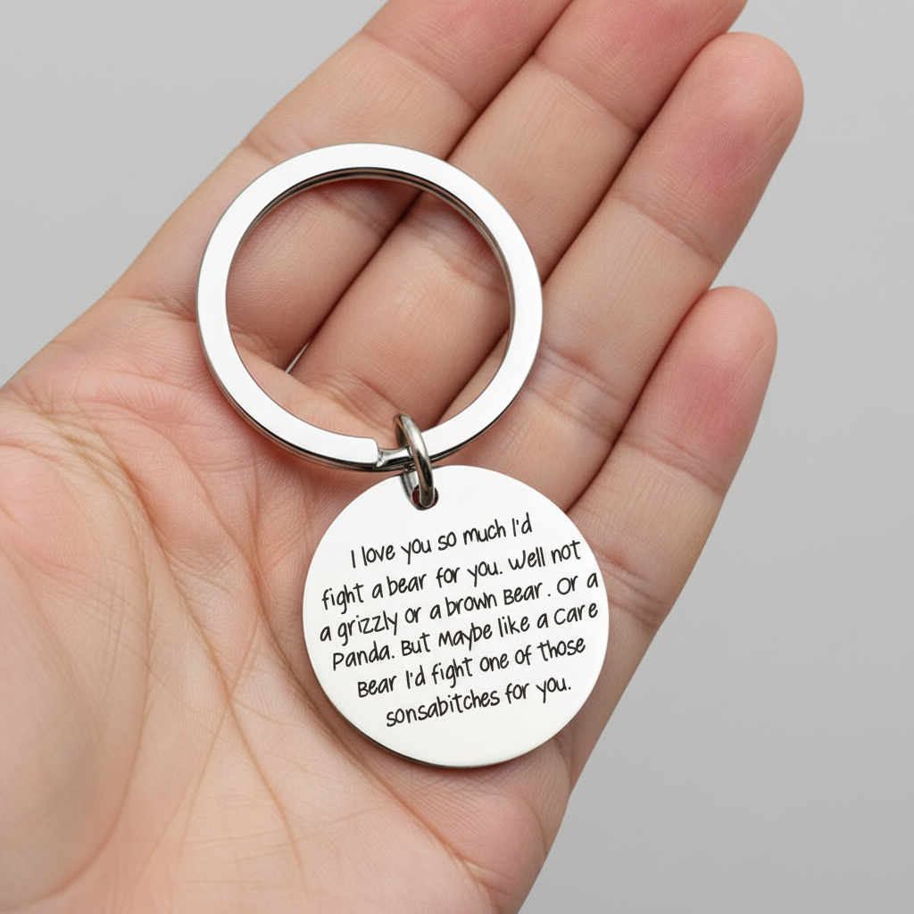 I'd Fight A Bear For You Keychain