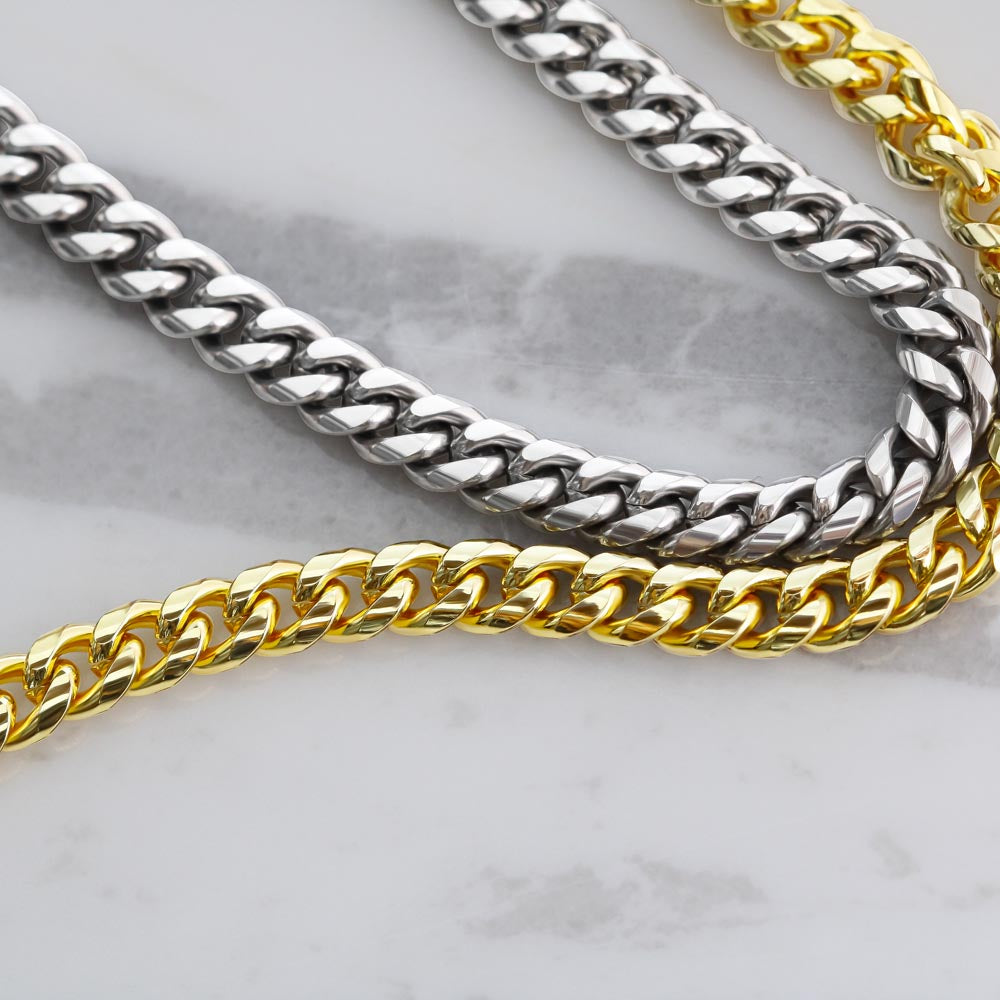 To My Grandson - Feel My Love - Cuban Link Chain Necklace