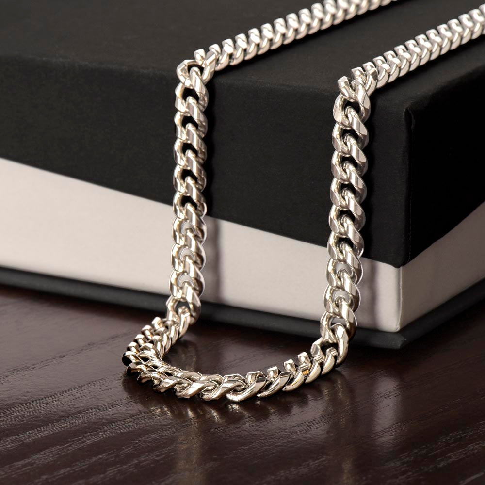 To My Grandson - Feel My Love - Cuban Link Chain Necklace