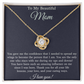 To My Beautiful Mom Love Knot Necklace