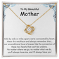 To My Mother - Side By Side Or Miles Apart - Love Knot Necklace