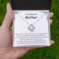 To My Mother - Side By Side Or Miles Apart - Love Knot Necklace