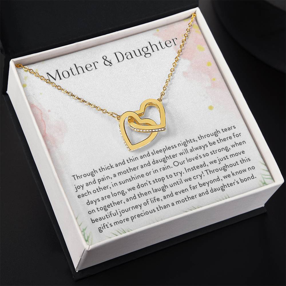 Mother Daughter Interlocking Hearts Necklace