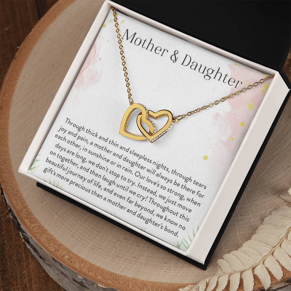 Mother Daughter Interlocking Hearts Necklace