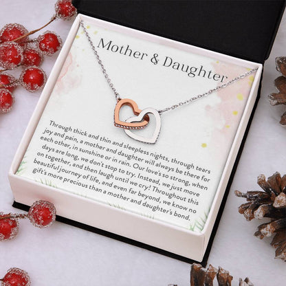 Mother Daughter Interlocking Hearts Necklace