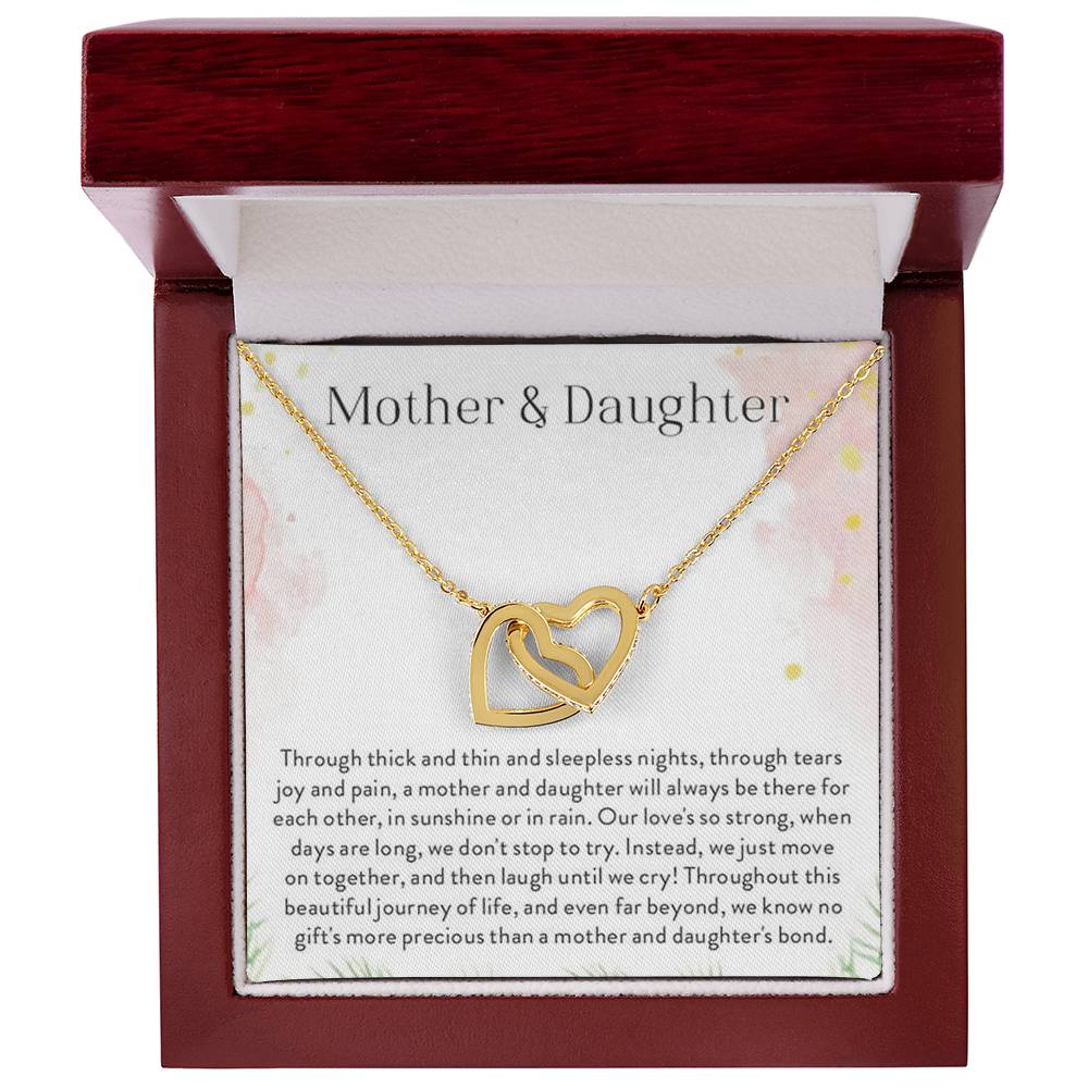 Mother Daughter Interlocking Hearts Necklace