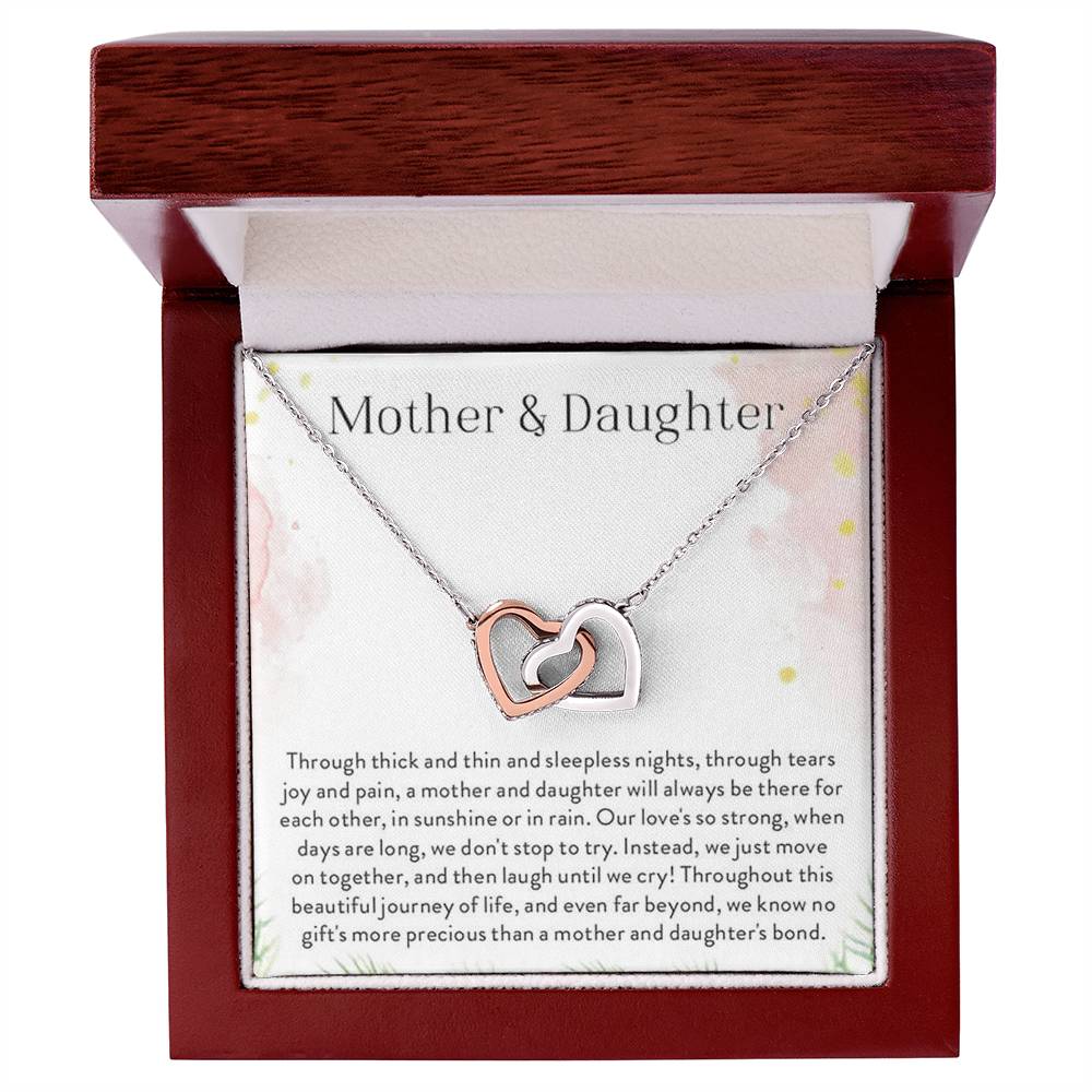 Mother Daughter Interlocking Hearts Necklace