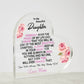 To My Beautiful Daughter Acrylic Heart Plaque - Most Beautiful Chapters