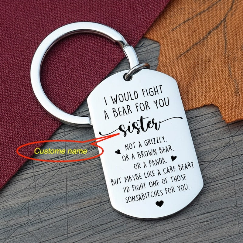 Personalized Fight A Bear For You Keychain