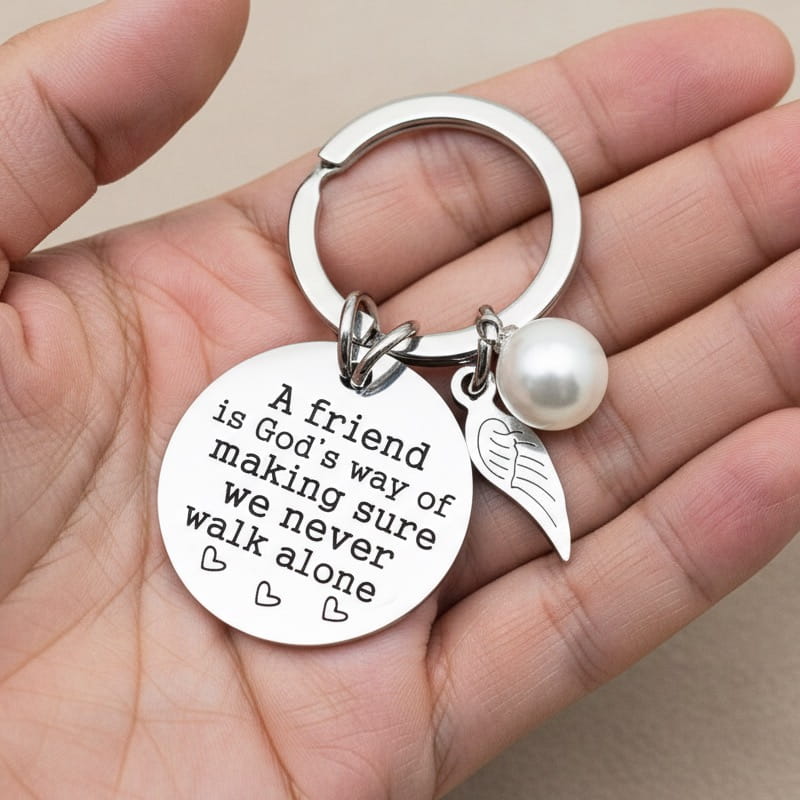 A Friend is God's Way of Making Sure We Never Walk Alone Keychain