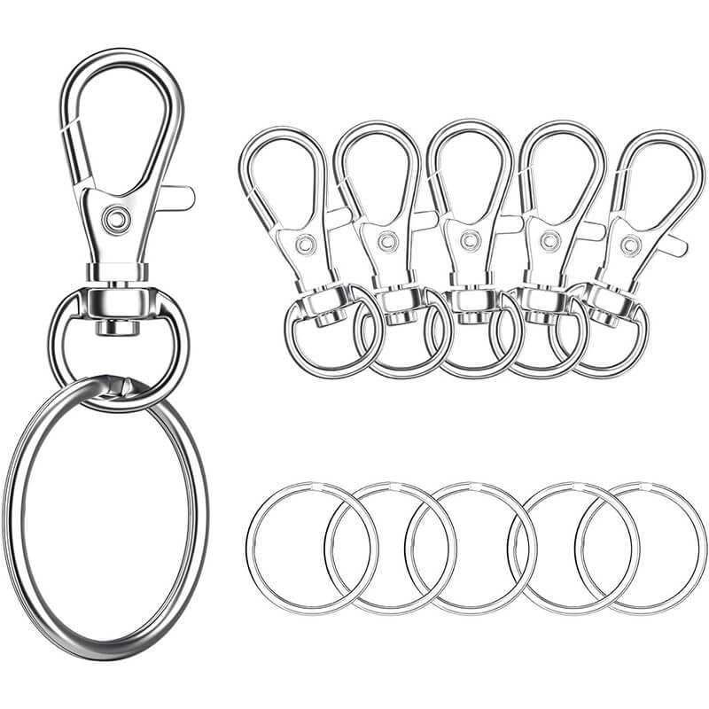 5PCS Premium Swivel Snap Hooks with Key Rings