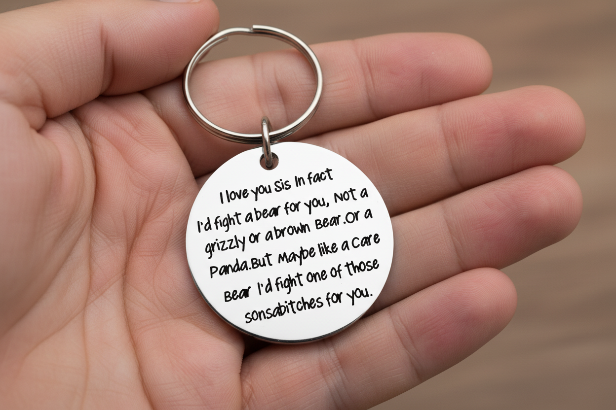 I Love You Sis Keychain