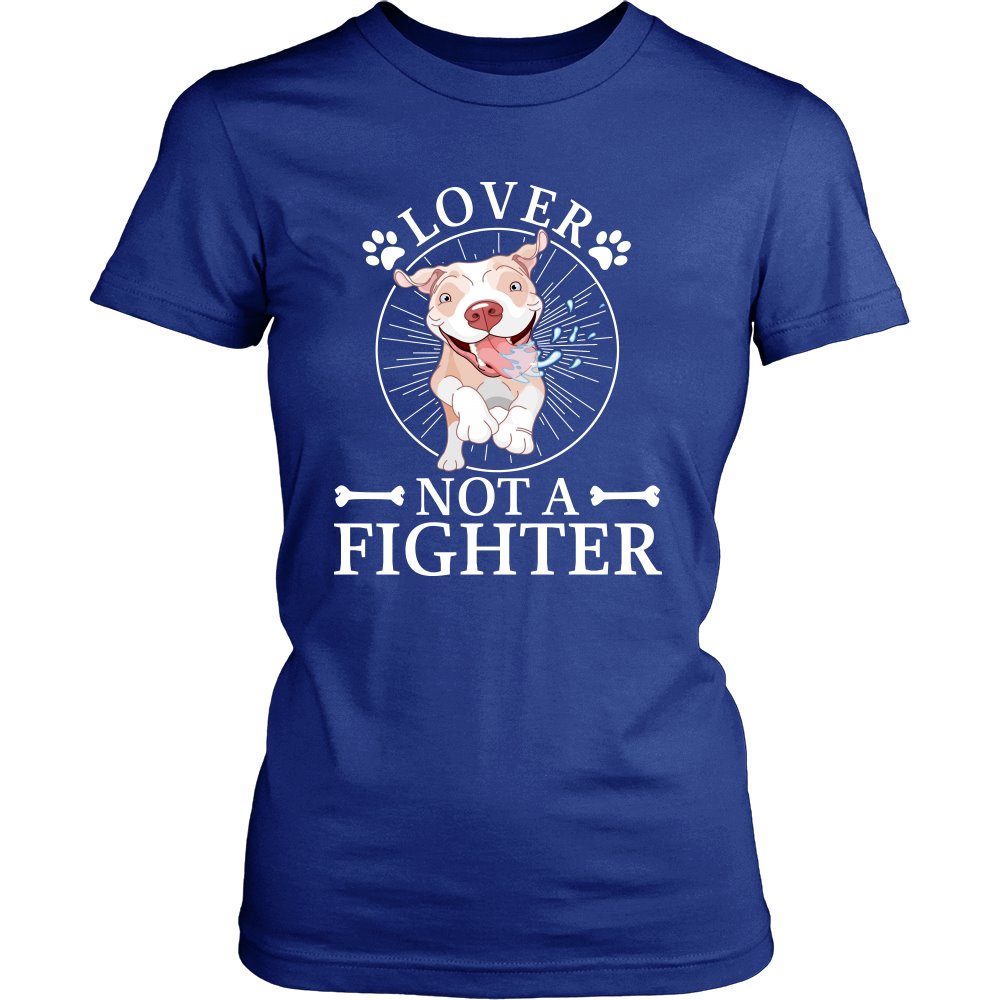 Lover Not Fighter T-shirt teelaunch District Womens Shirt Royal Blue XS