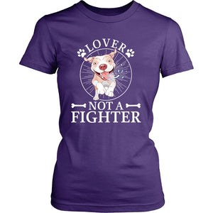 Lover Not Fighter T-shirt teelaunch District Womens Shirt Purple XS