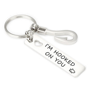 I'm Hooked on You Keychain - Personalize With Initials & Date Keychain GrindStyle 