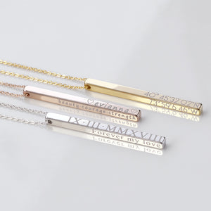 Personalized Cuboid Titanium Steel Necklace necklace GrindStyle Silver 