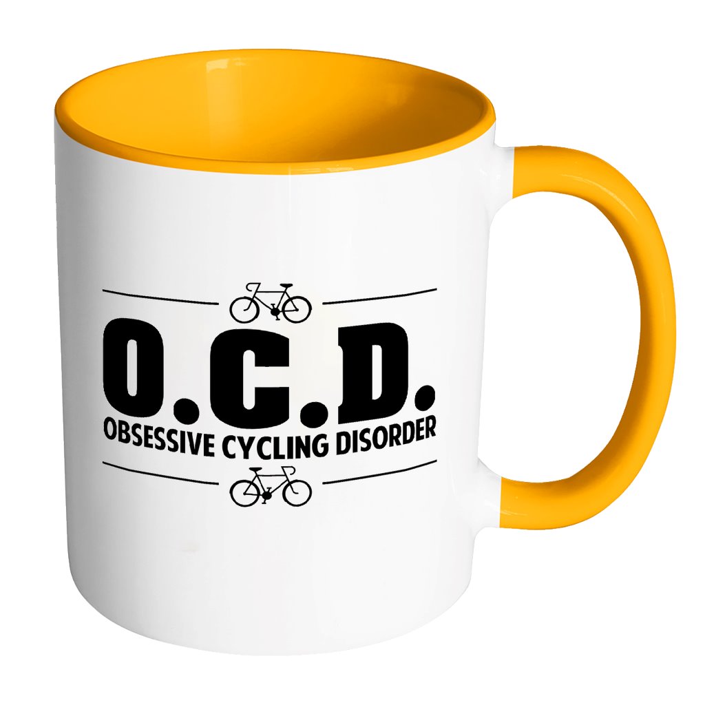 Obsessive Cycling Disorder Mug Drinkware teelaunch Accent Mug - Orange 