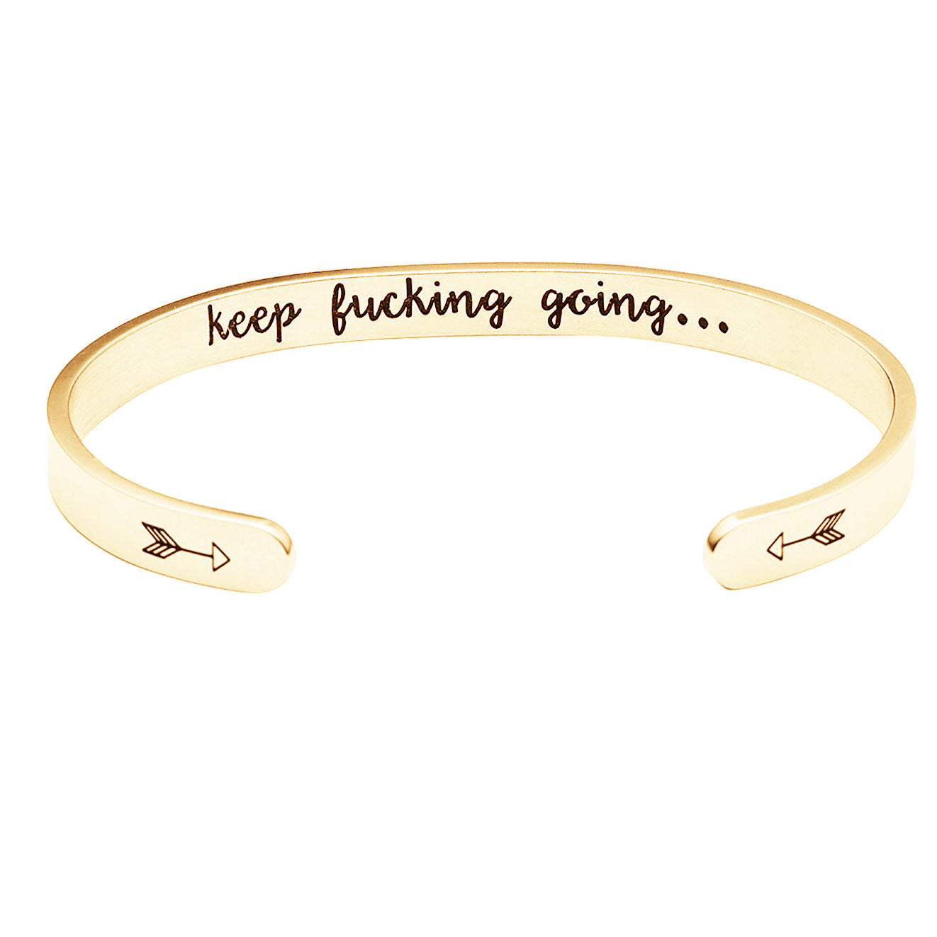 Keep Fucking Going Cuff Bracelet bracelets GrindStyle Gold 