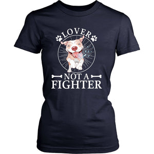 Lover Not Fighter T-shirt teelaunch District Womens Shirt Navy XS