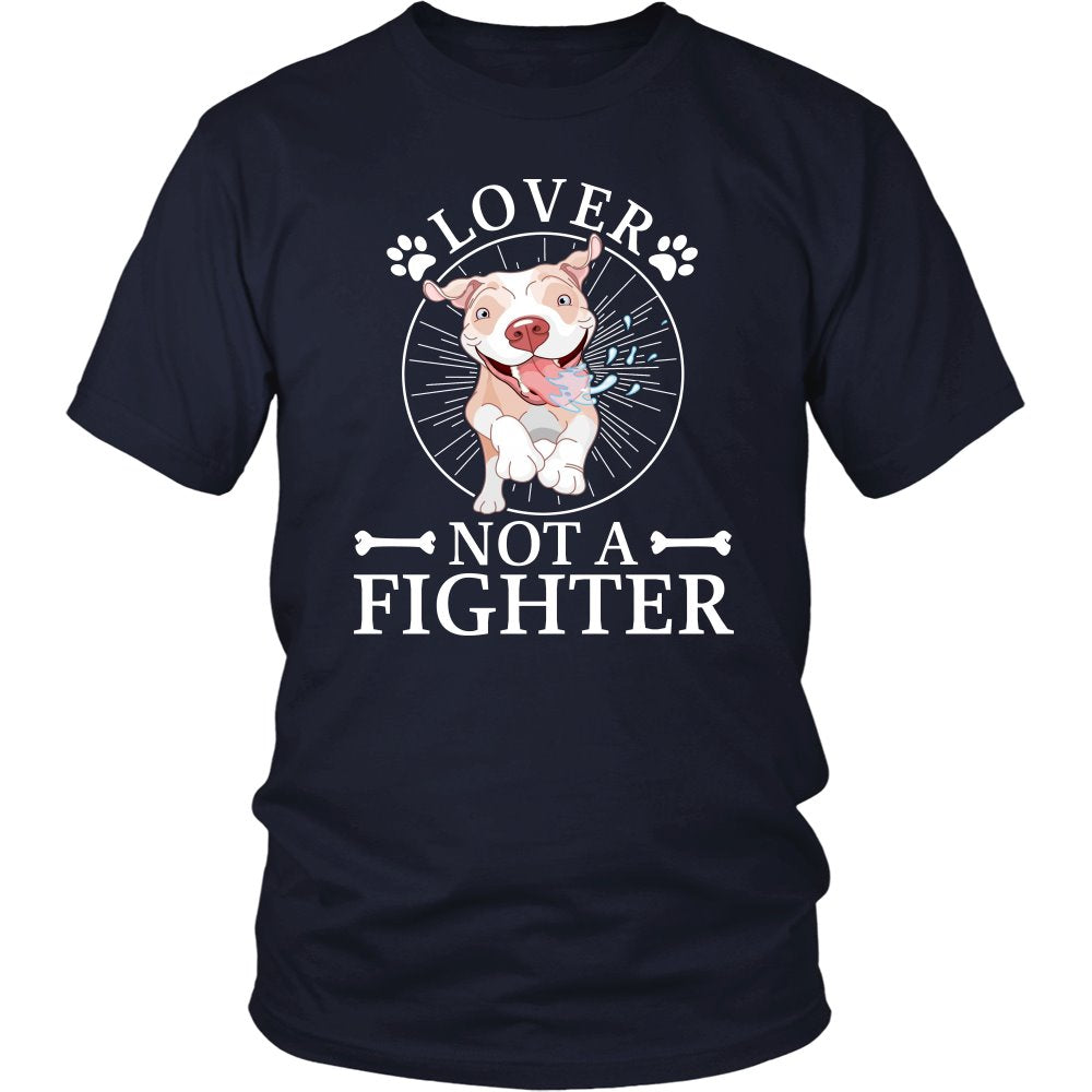 Lover Not Fighter T-shirt teelaunch District Unisex Shirt Navy S