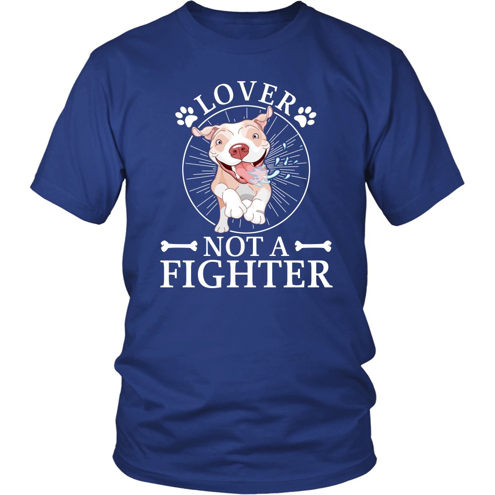 Lover Not Fighter T-shirt teelaunch District Unisex Shirt Royal Blue S
