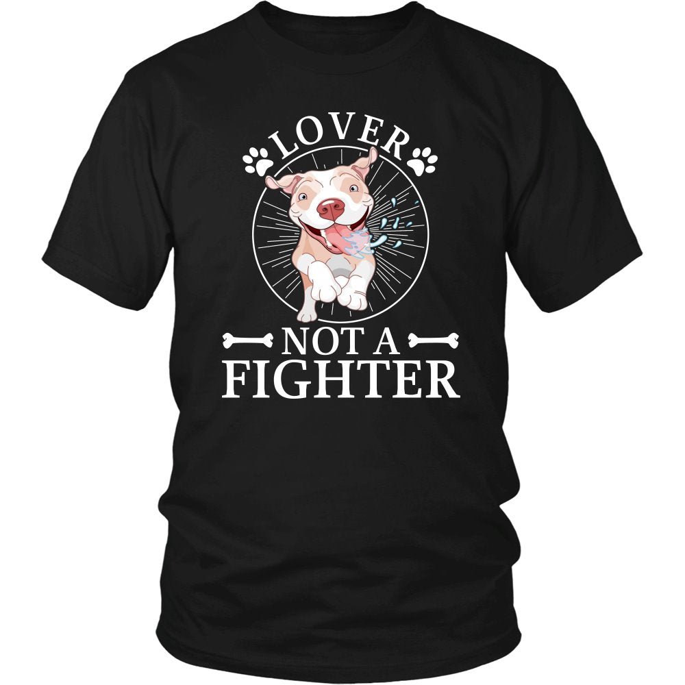Lover Not Fighter T-shirt teelaunch District Unisex Shirt Black S