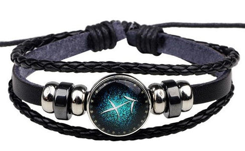 12 Zodiac Signs Handmade Leather Bracelet bracelets GrindStyle Sagittarius 