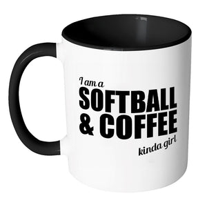 I'm A Softball And Coffee Kinda Girl Drinkware teelaunch 