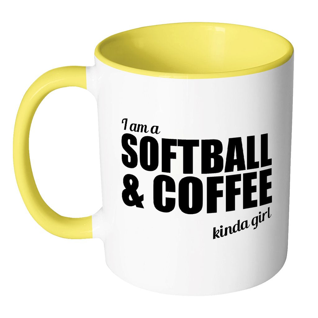 I'm A Softball And Coffee Kinda Girl Drinkware teelaunch 