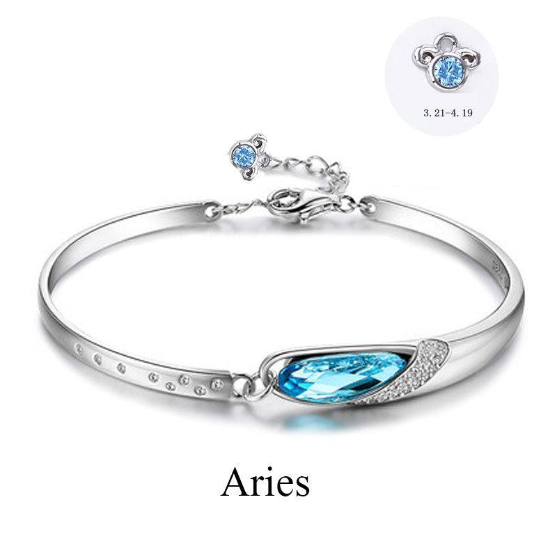 S925 Eye of the Muse Crystal Zodiac Bracelet bracelets GrindStyle Aries 