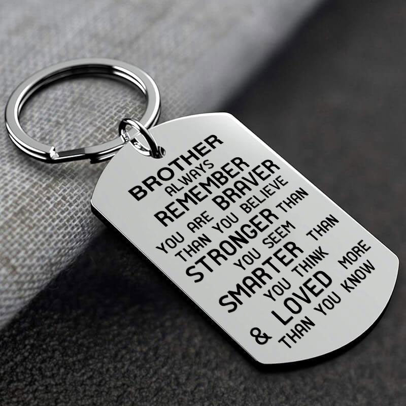 Sister/Brother Keychain - Remember You are Braver Than You Believe Keychain GrindStyle Brother 