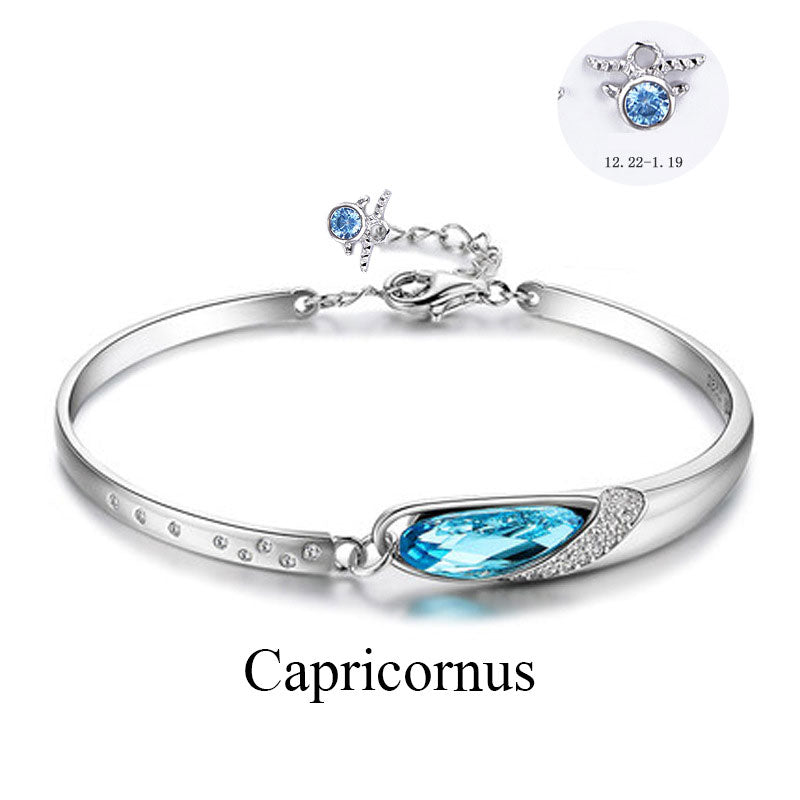S925 Eye of the Muse Crystal Zodiac Bracelet bracelets GrindStyle Capricornus 