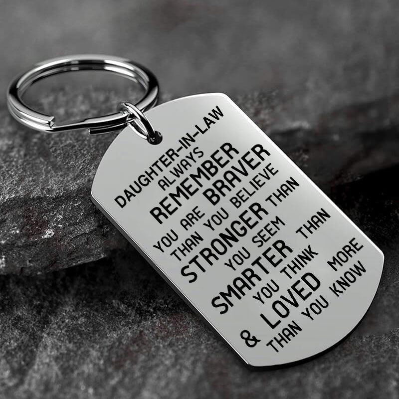 Remember You are Braver Than You Believe Keychain Keychain GrindStyle Daughter-in-law 