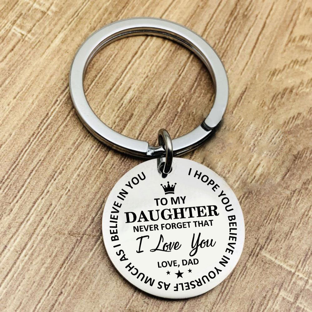 Dad To Daughter Believe In Yourself Keychain Keychain GrindStyle 