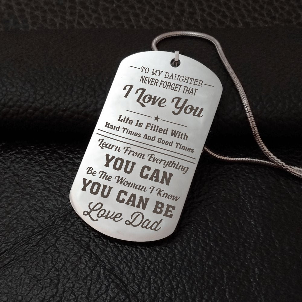Dad To Daughter - I Love You Dog Tag dogtag GrindStyle 